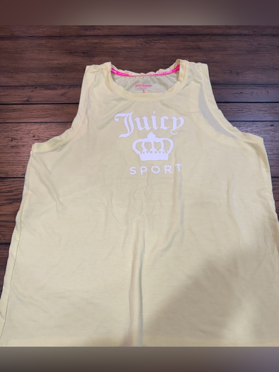 Juicy Couture Tops - Juicy Couture Yellow Tank with Pink Logo Trim